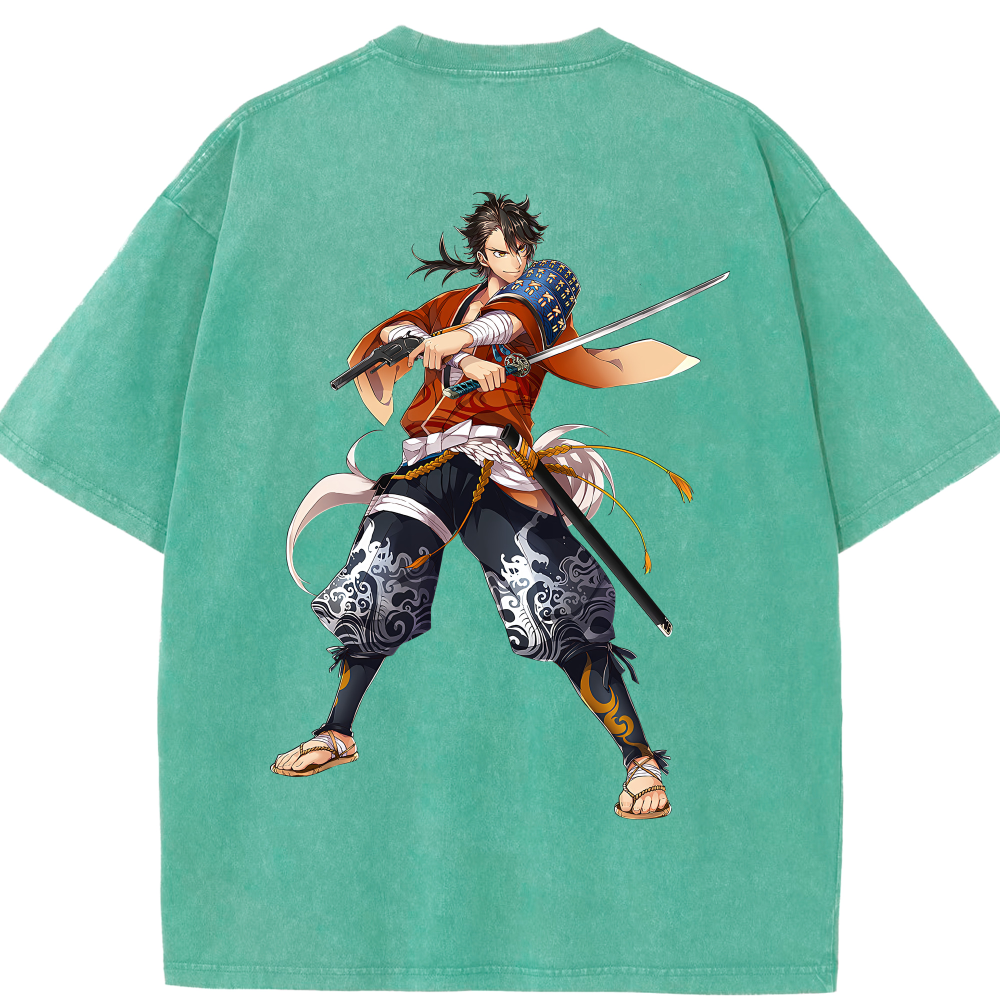 （画像用） 刀剣乱舞 Touken Ranbu 綿100% ヴィンテージ風 半袖Tシャツ（背面プリント）